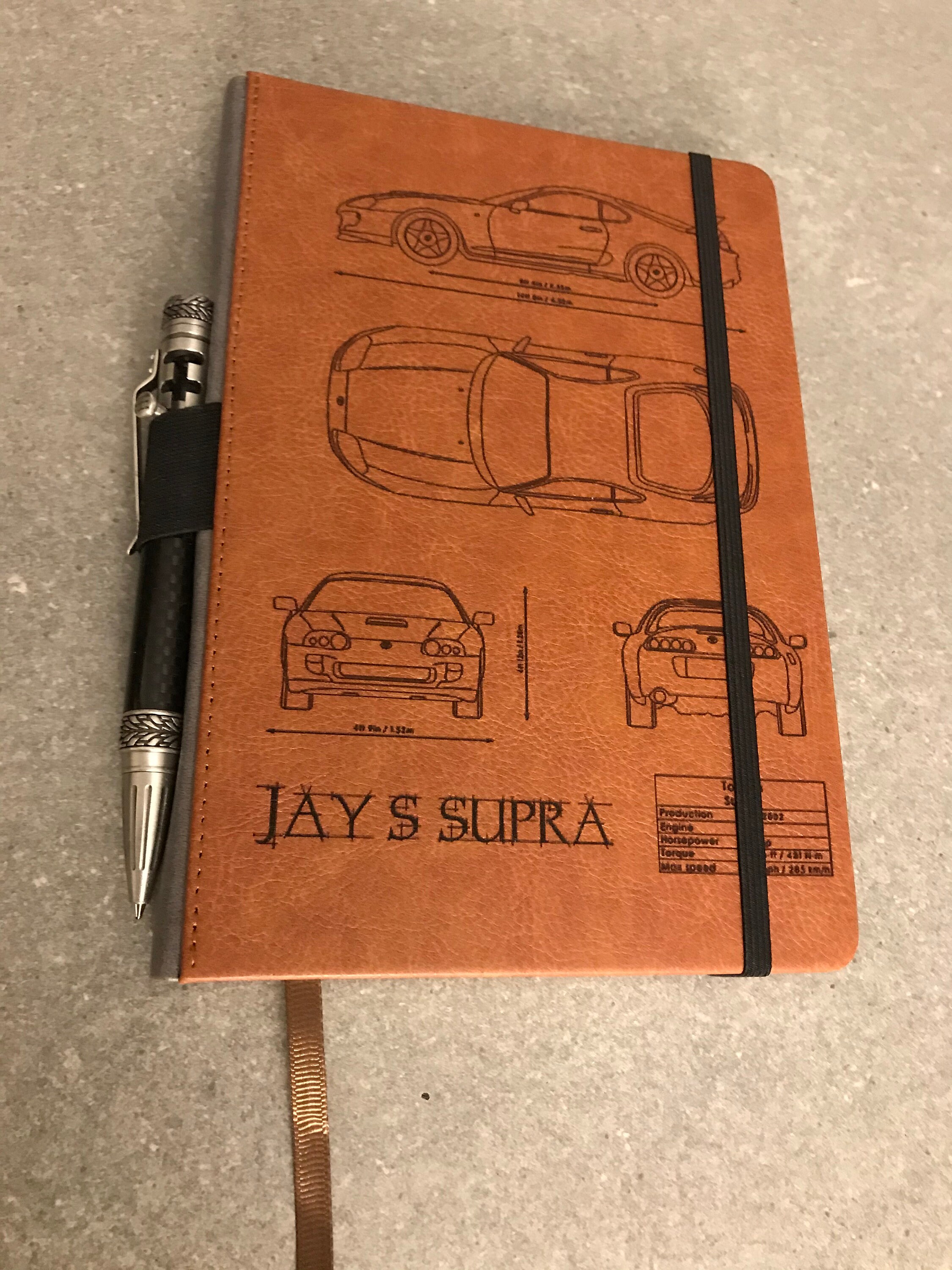 Personalized Mk4 Supra blueprint Notebook Etsy