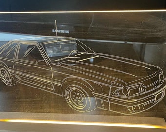 Custom Personalized Car LED Acrylic Light up Laser Etched Sign
