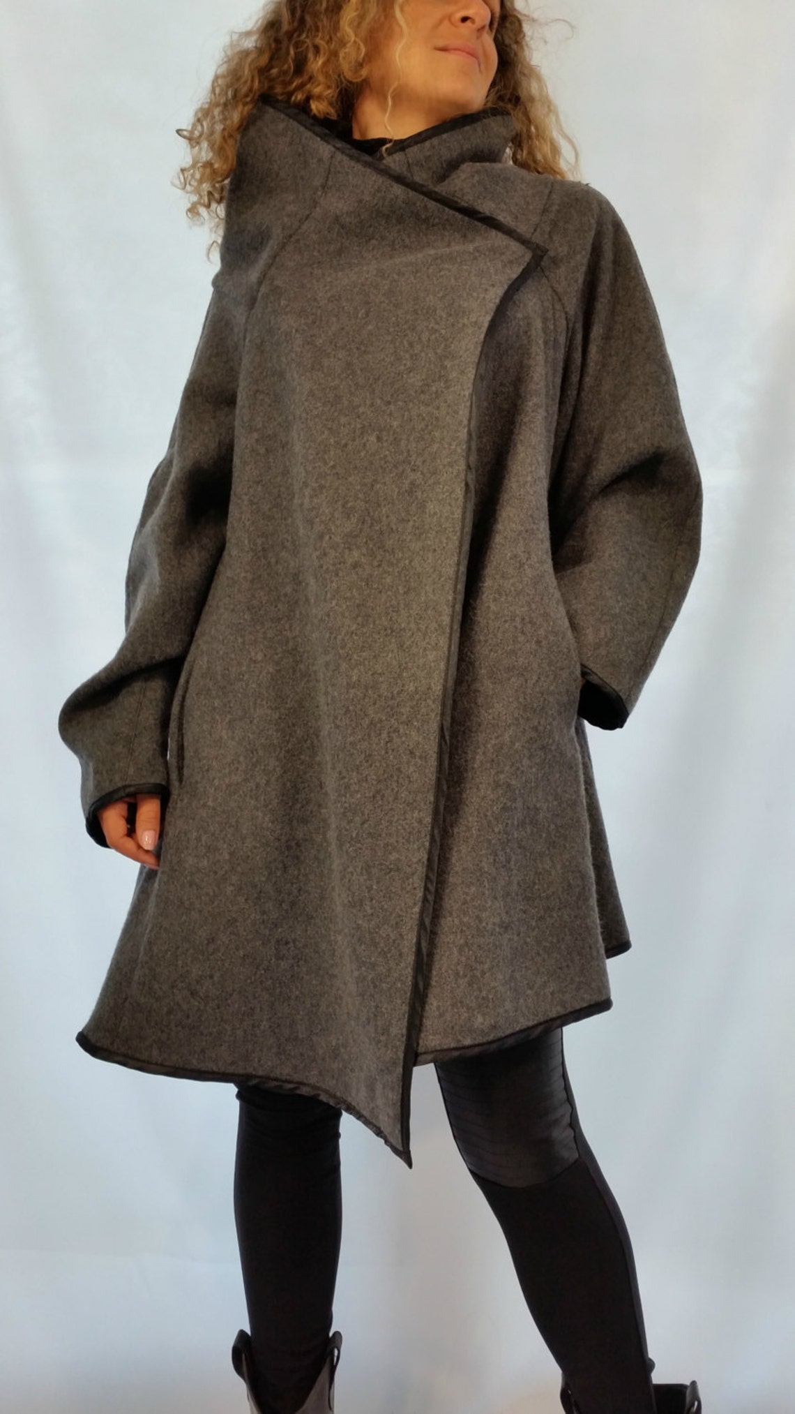 High Collar Wool Jacket Winter Wool Coat for Women Winter Cape Etsy