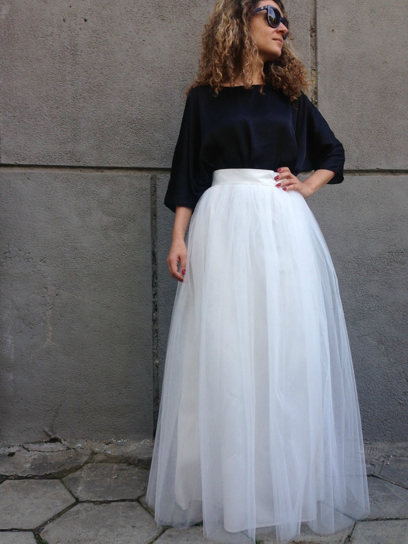 Ivory Long Tulle Skirt Women Tutu Skirt Princess Skirt Etsy