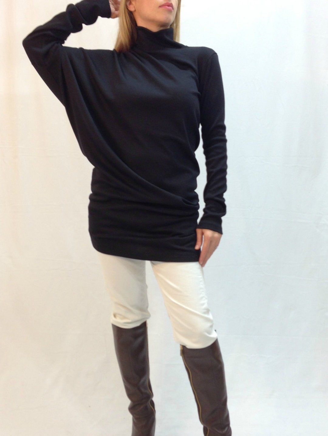 Black Turtleneck Sweater / Dolman 