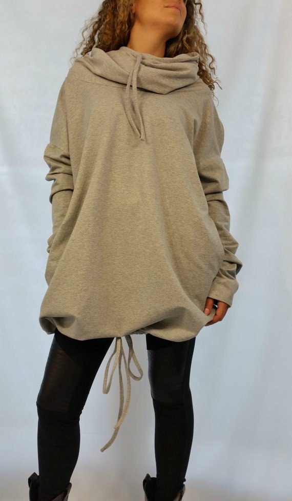 Oversize Loose Hooded Top Long Sleeves Women Tunic Maxi Etsy