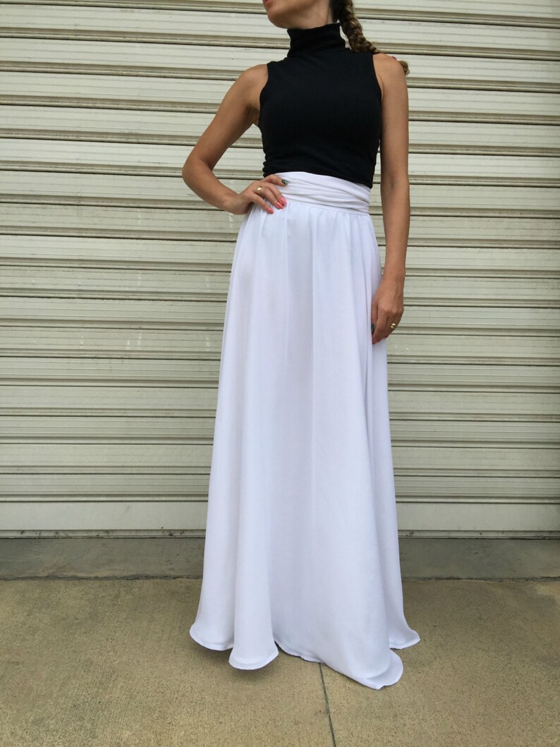 gray chiffon maxi skirt
