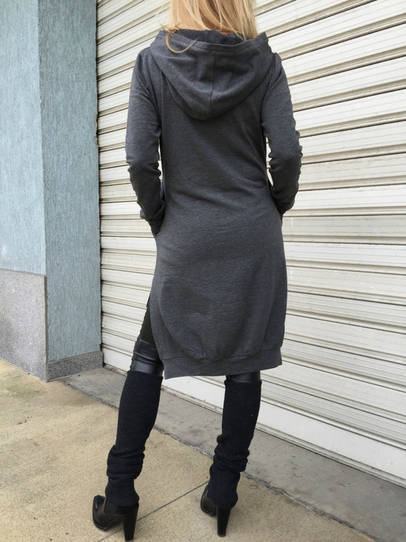 Extravarant Maxi Asymmetric Hooded Top 