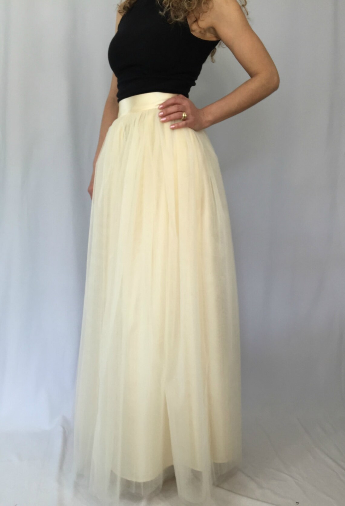 Cream Maxi Tulle Skirt Women Tutu Skirt Princess Skirt Etsy