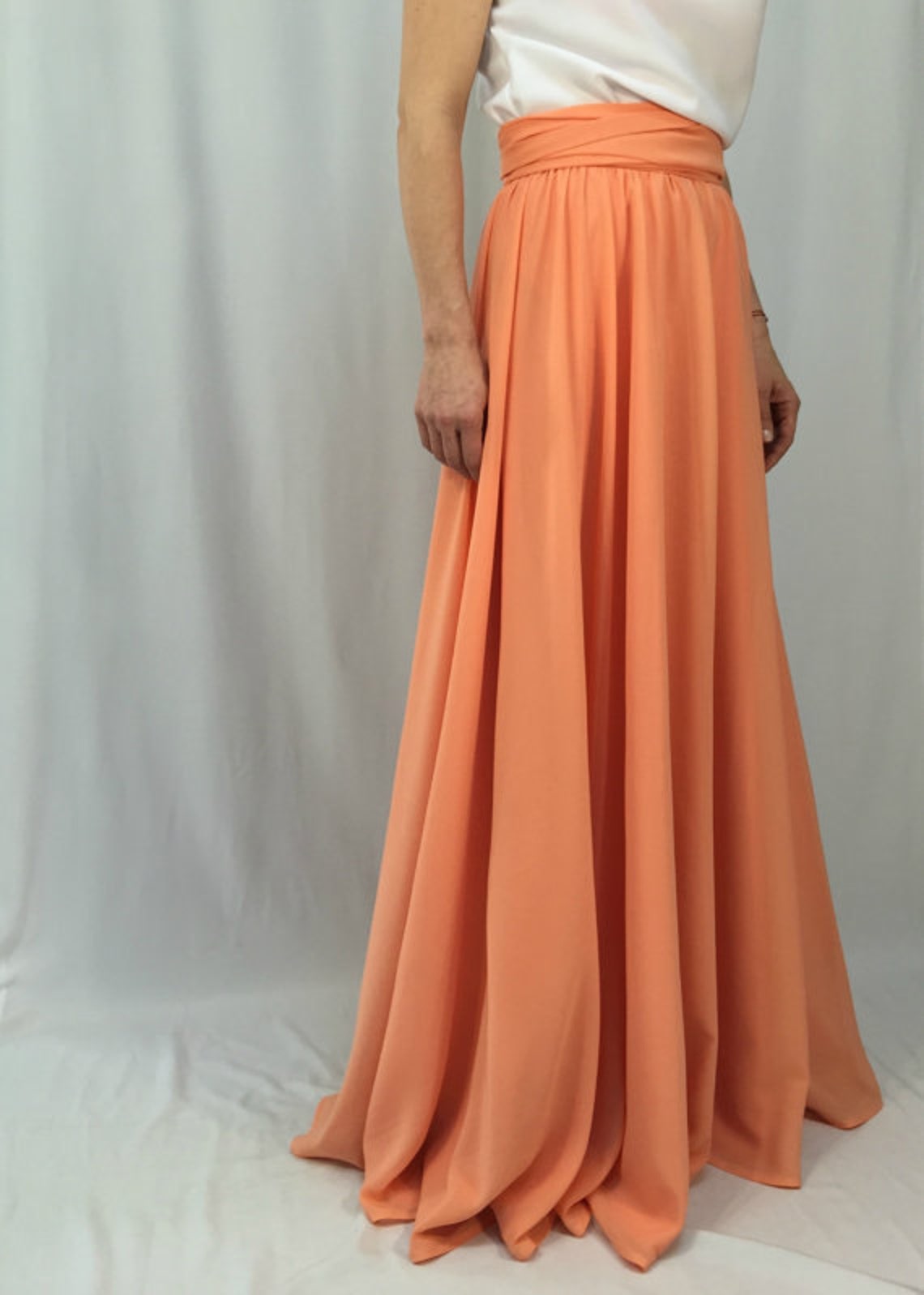 Chiffon Maxi Skirt / Women Loose Chiffon Skirt / Elegant Long Etsy