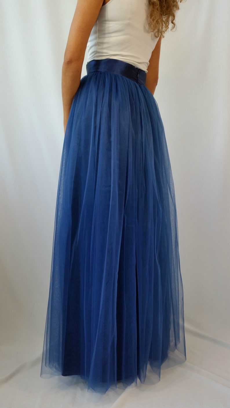 Navy Blue Tulle Skirt Long Women Tutu Skirt Maxi Princess | Etsy