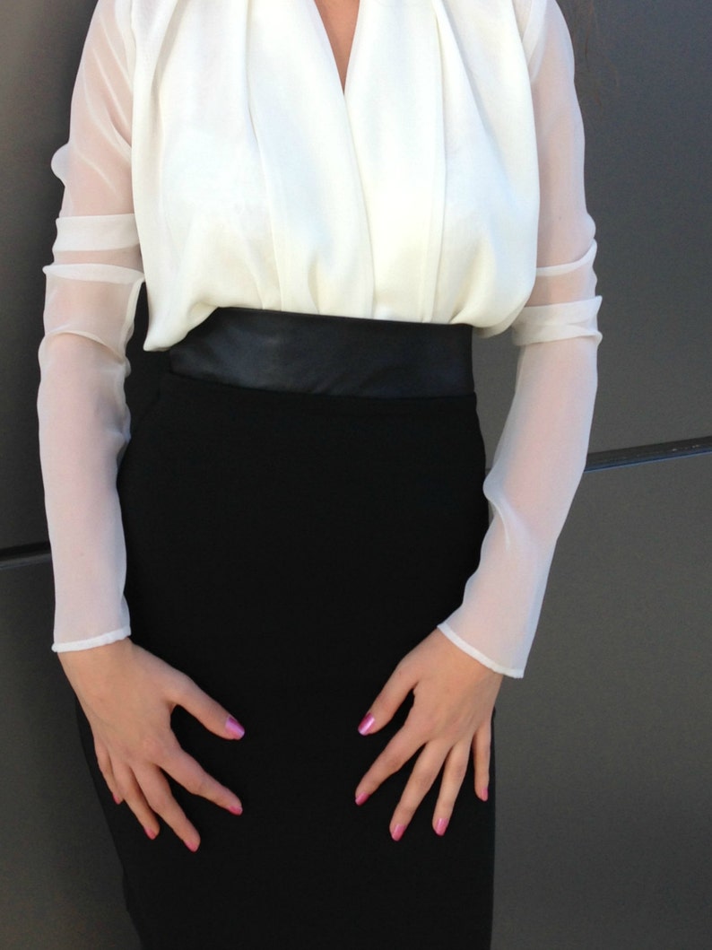 Fashion Skirt Casual Skirt EXPRESS SHIPPING MD 10020 Under Knee Tight Skirt Black Pencil Skirt High Waisted Leather Skirt