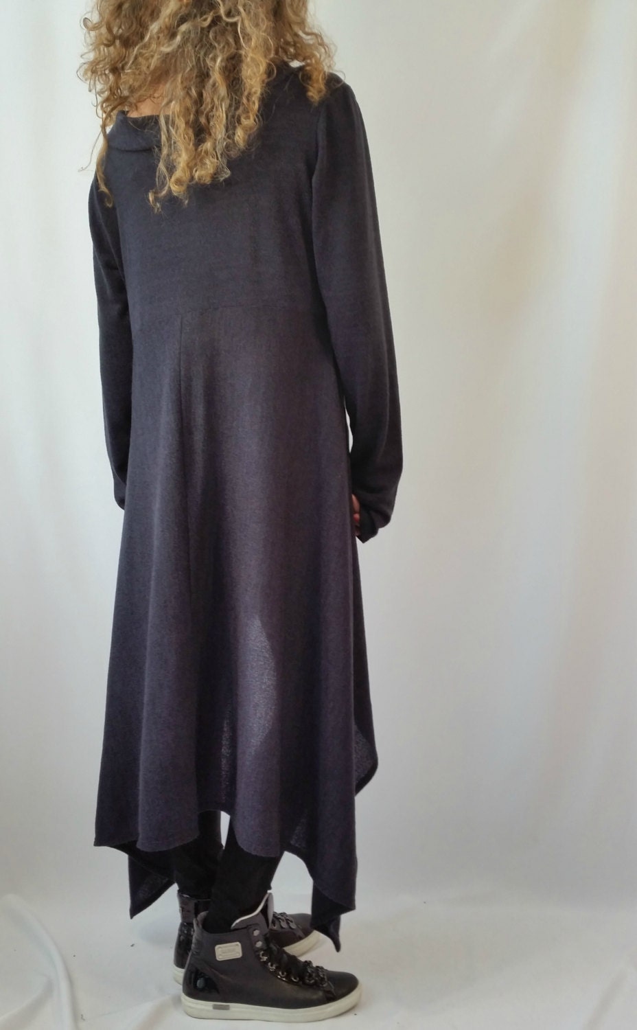 Long Sleeve Sweater Dress / Brown Asymmetrical Sweater Top / | Etsy