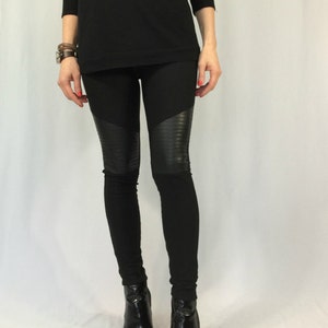 Women Long Faux Leather Leggings 