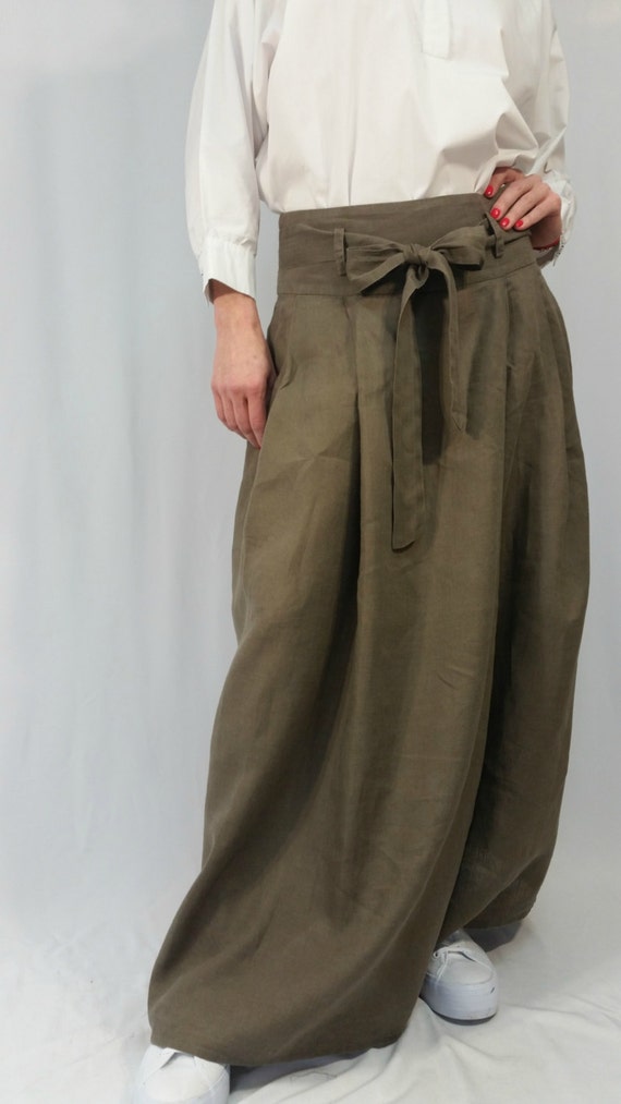 Maxi Linen Skirt / Oversized Summer Maxi Skirt with Pockets | Etsy