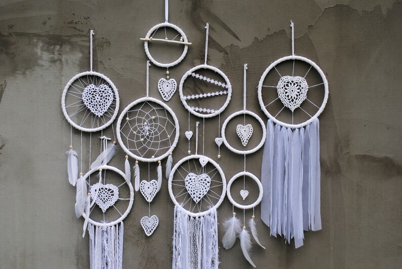 8 pcs. Wedding dream catcher Set Wedding Backdrop Boho | Etsy