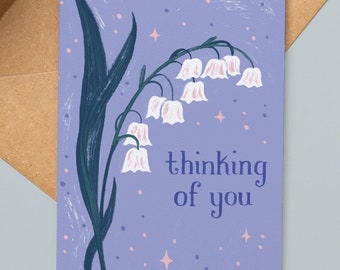 Thinking of You Card | Lily of the Valley Botanical Art