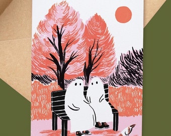 Spooky Ghost Valentines Card: Alternative Anniversary, Gothic Emo Love