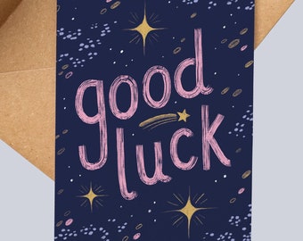 Good Luck Greetings Card: Galaxy Sci-Fi Design