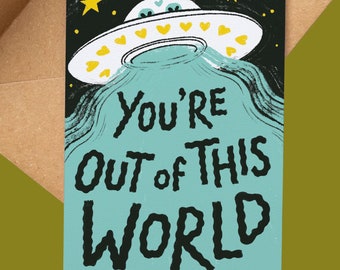 Out Of This World Card: Alien Valentines Card