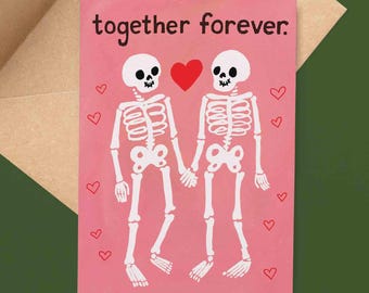 Spooky Skeleton Anniversary Card