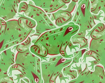Common Frog Recycled Paper Sticker: Eco-Friendly Nature Gift