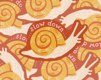 Slow Down – Snail – Sustainable Recycled Paper Sticker