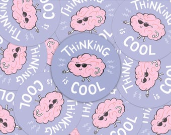 Thinking is Cool Recycled Paper Sticker | Mental Health | Neurodiversity
