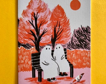 Valentines Ghost Card | Queer Valentines | Unique | Gothic Gifts | Gender Neutral | Spooky | Anniversary | Birthday | Cute | | Love | LGBTQ