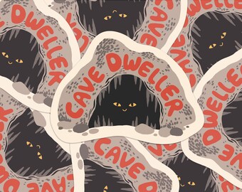 Cave Dweller Sticker – Introvert Goblin – Recycled Paper Sticker