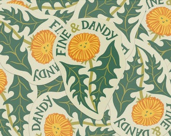 Fine & Dandy Dandelion Sticker – Recycled Paper Sticker