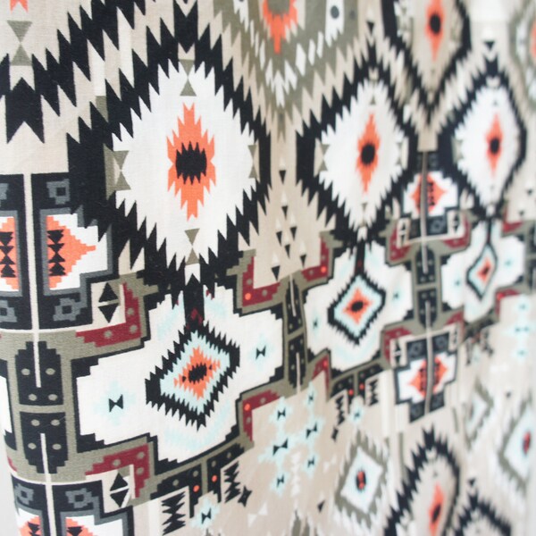 Kilim aztec ikat patterned cotton fabric 1 yard