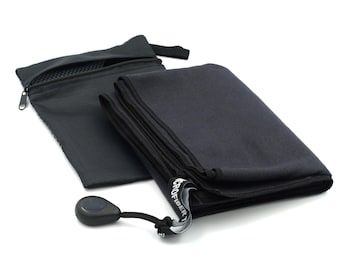 Magnetic Microfibre Towel – 50x100cm quick dry towel, zip-up storage bag and strong magnet fastener. Sports, gym, travel, camping, outdoors.