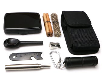 Spitfire Plus – Pocket Fire Lighting Kit. Fire steel, tinder, bellows. All weather tool - BBQ starter, camping, hiking, survival. UK-made.