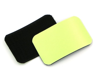 Glo Patch - Ultra-bright glow-in-the-dark patches. 'Hook' fastener for clothing, backpacks, jackets, personal / kit marker. 2 pack. UK-Made.