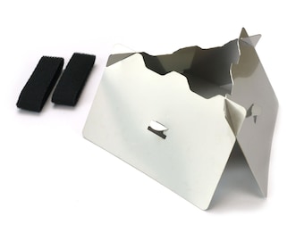 Stealth Stove – Compact solid fuel & wood burner with integrated windshield. Use Exogel, alcohol gel, solid fuel. Camping, hiking. UK-Made.