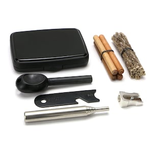 Spitfire – Pocket Fire Lighting Kit. Fire steel, tinder, bellows. All weather fire starter tool - BBQ, camping, hiking, survival. UK-made.