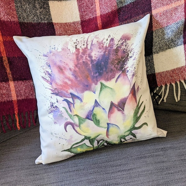 Scottish Thistle Cushion Cover, thistle throw pillow cover