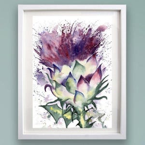 SCOTTISH THISTLE A4 or A3 print - Art print of original Scottish watercolour painting
