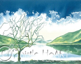 LOCH LOMOND Kunstdruck eines Original Aquarells von schottischem Künstler.