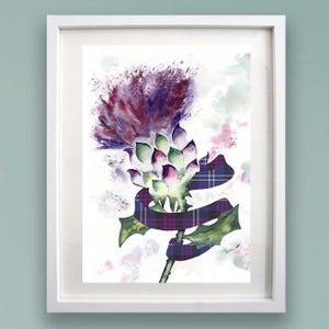 DISTLE and HERITAGE of SCOTLAND A4 oder A3 Druck - Kunstdruck von original schottischer Aquarellmalerei - Scotland Clan
