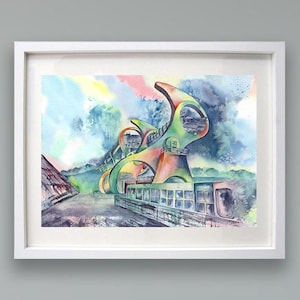 FALKIRK WHEEL A4 or A3 Print - Art print of original Scottish watercolour painting - Scotland heritage