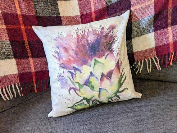 Scottish Thistle Cushion Cover Thistle Throw Pillow Cover Etsy