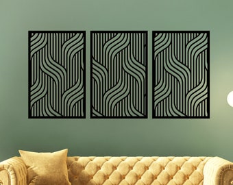 Modern Wood Wall Décor Set - Modern Wood Wall Art Set - Wood Wall Décor - Wooden Décor - Wall Décor - Abstract Wooden Wall Art - Set of 3