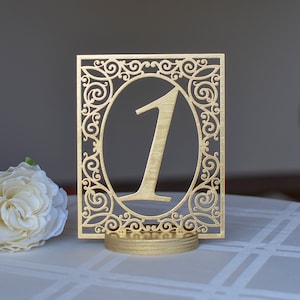 Table Numbers, Gold Table Numbers, Silver Table Numbers, Metallic Gold Wooden, Hand Painted Gold, Wedding Numbers