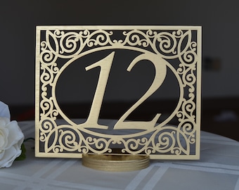 Wedding Table Numbers Gold Table Numbers Gold Wooden Table Numbers Gold Wedding Decorations Free Standing Wedding Table Numbers