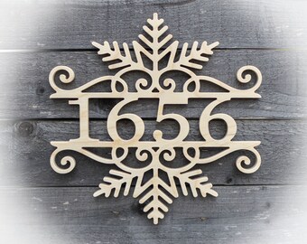 Snowflake Monogram - Wooden Snowflake - Wood Door Hanger - Wood Monogram - Christmas Decor - Home Decor - Wood Holiday Winter Decor