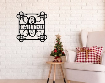 Family Name Wood Sign, Wooden Monogram Wall Hanging, Personalized Wood Sign, Last Name Sign