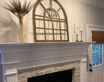 Wood Cathedral Window Frame, Window Frames, Farm Home Decor, Wood Arch Craft, Farmhouse Window decor
