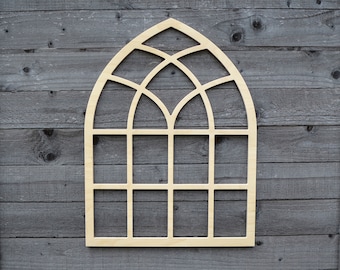 Cathedral Window Frame, Window Frames, Farm Home Decor, Wood Arch Craft, Farmhouse