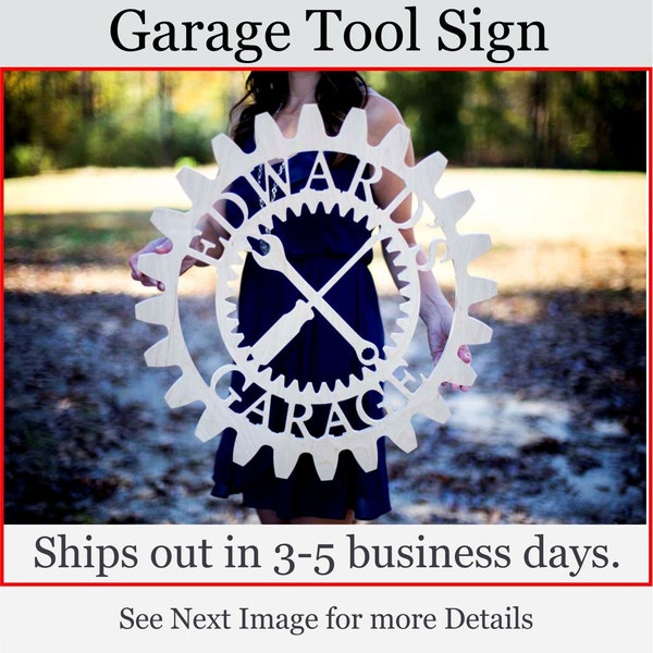 Father's Day Gift Garage Tool Sign, Garage Sign, Man Gift, Husband Gift, Boyfriend Gift, Man Cave, Man Monogram, Manly Signs, Garage Decor