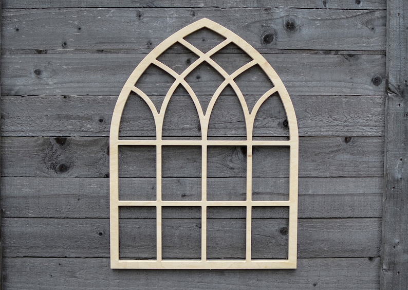 Wooden arch, arched frame, farmhouse window, cathedral windows, farmhouse decor, church window, shabby chic window, arch image 1