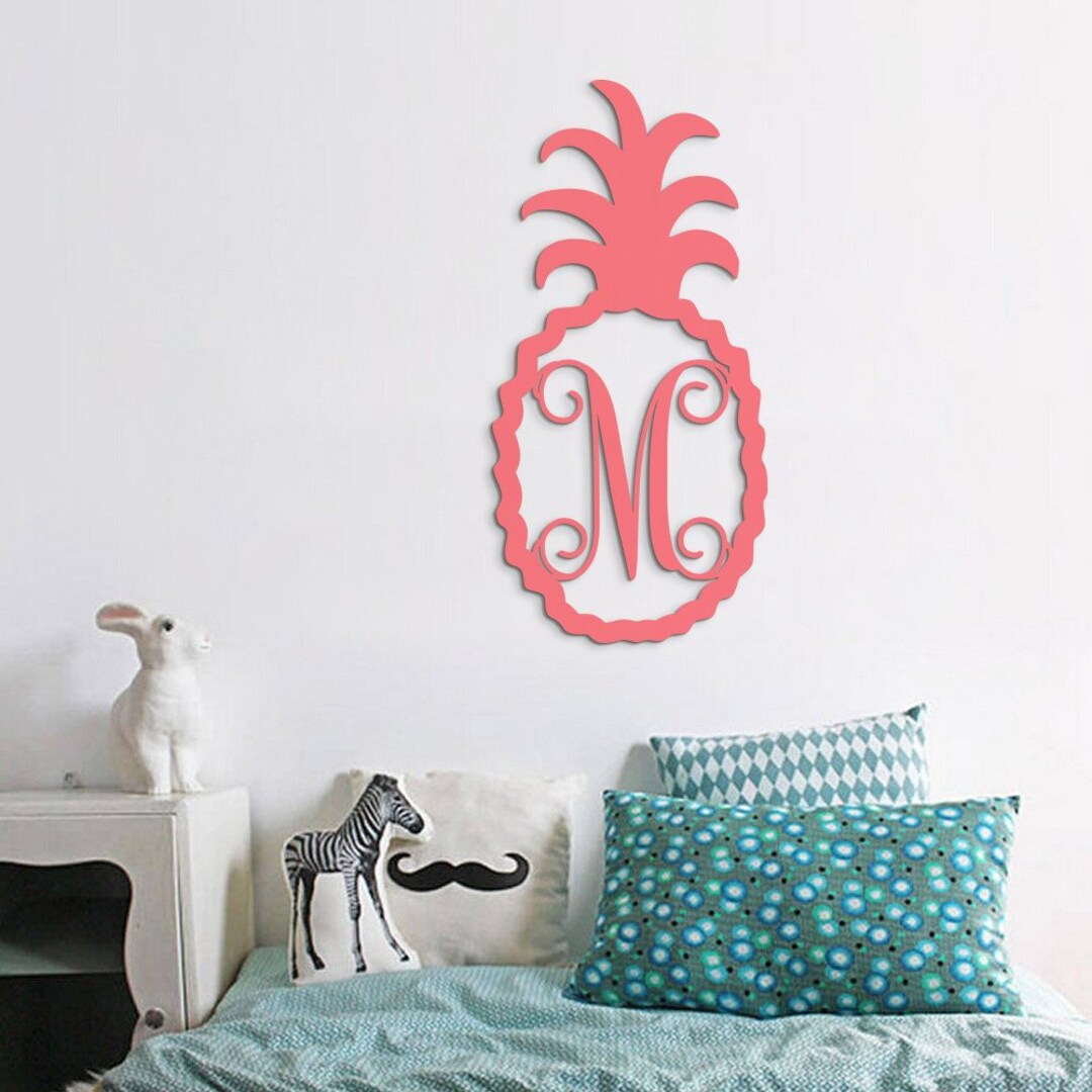 Pineapple Sign - Pineapple Monogram - Custom Wooden Initials - Front ...