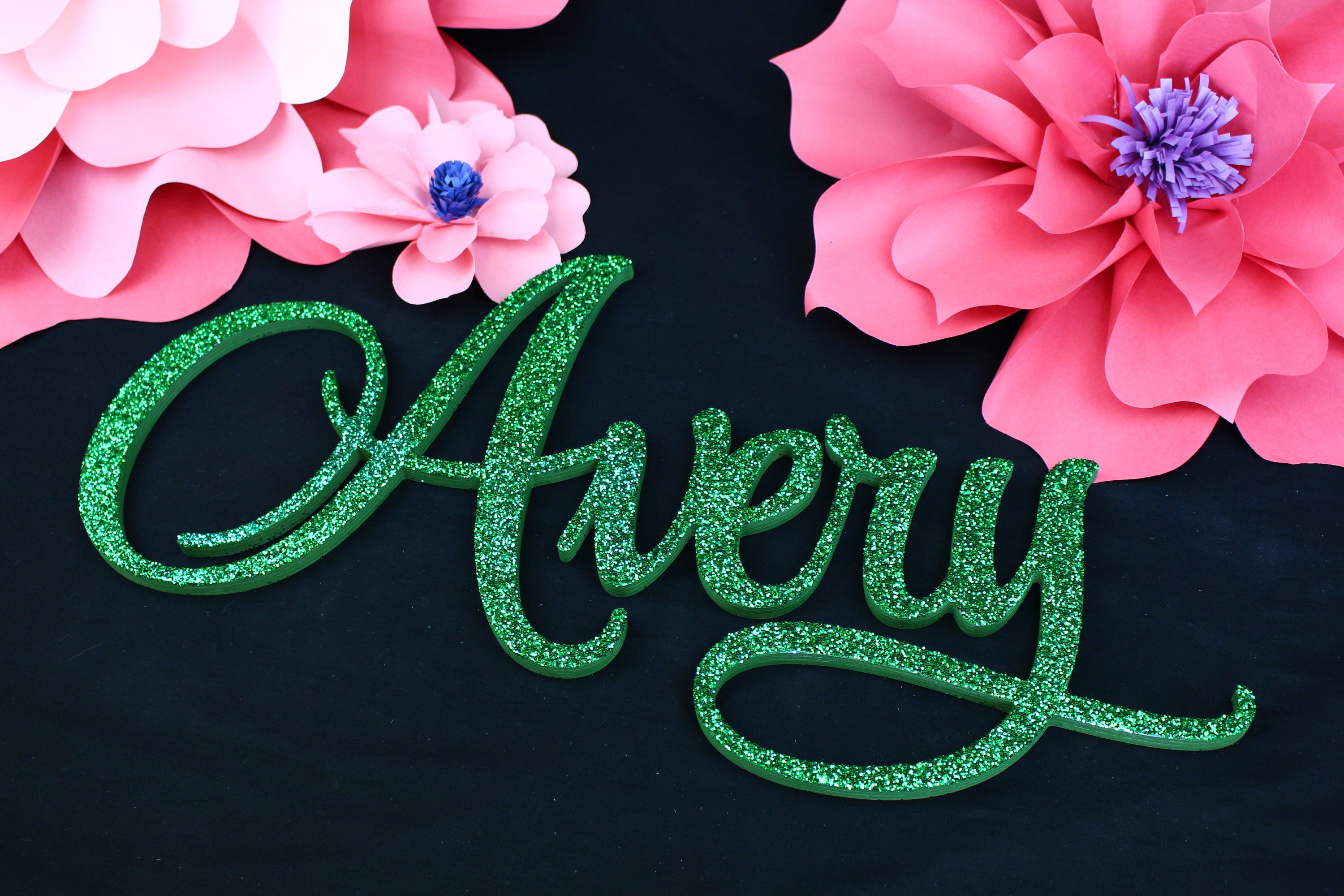 Glitter Name Sign for Nursery or Bedroom Wood Name Wall Etsy